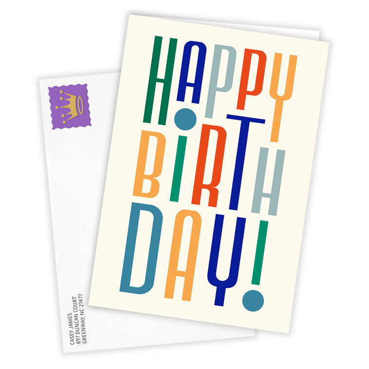 Hallmark Modern Artsy Lettering Custom Birthday Card