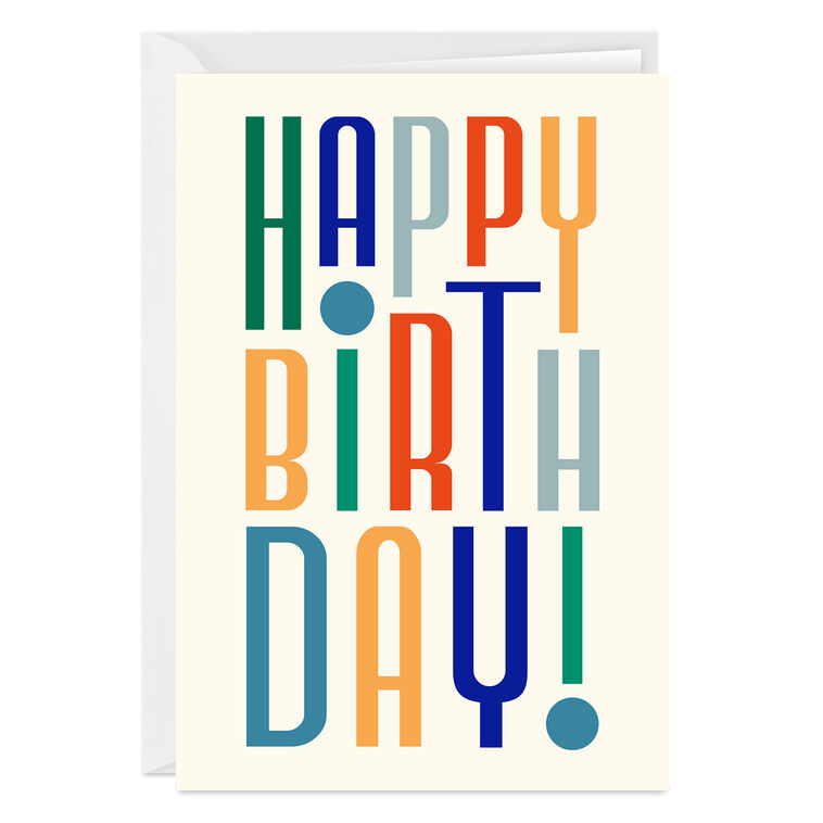 hallmark Modern Artsy Lettering Custom Birthday Card