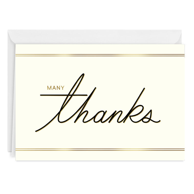 hallmark Modern Black and Gold Custom Thank You Card