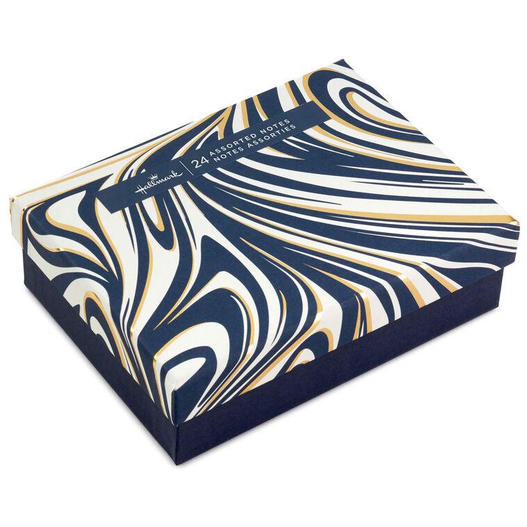 Hallmark Modern Blush And Navy Boxed Blank Notes Assortment Pack Of 24