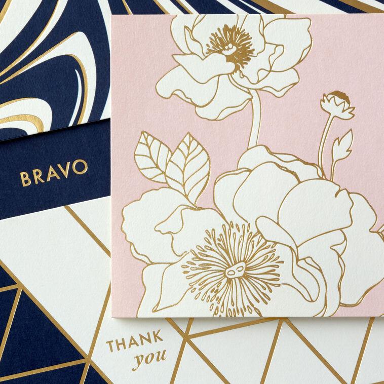 Hallmark Modern Blush And Navy Boxed Blank Notes Assortment Pack Of 24