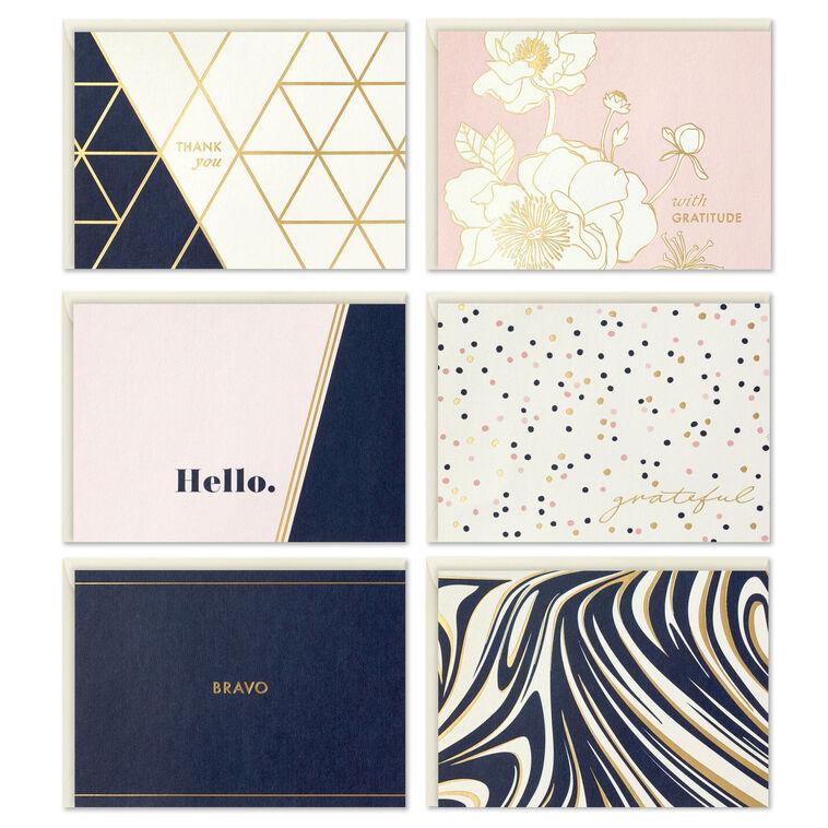 hallmark Modern Blush and Navy Boxed Blank Notes Assortment Pack of 24
