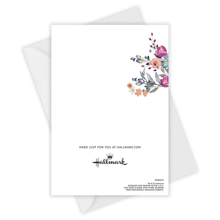 Hallmark Modern Floral Wreath Custom Anniversary Card