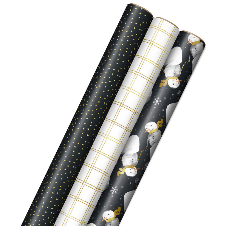 hallmark Modern Holiday 3-Pack Wrapping Paper Assortment 120 sq. ft