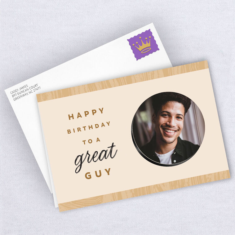 Hallmark Modern Woodgrain Blank Custom Birthday Card