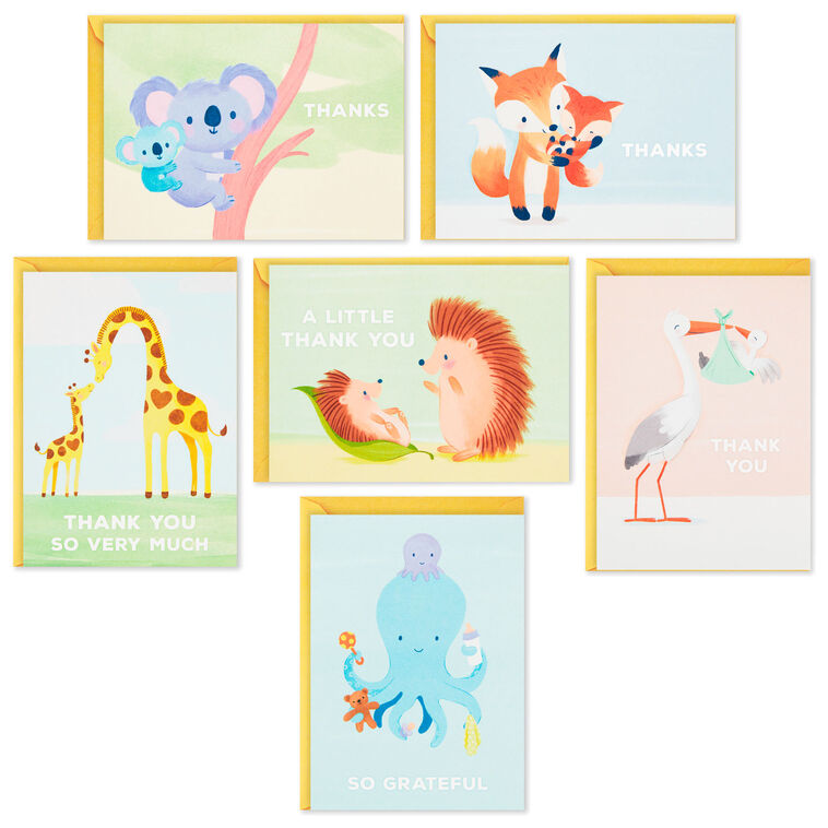 Hallmark Mom And Baby Animal Assortment Blank Thank-You Notes Pack Of 48