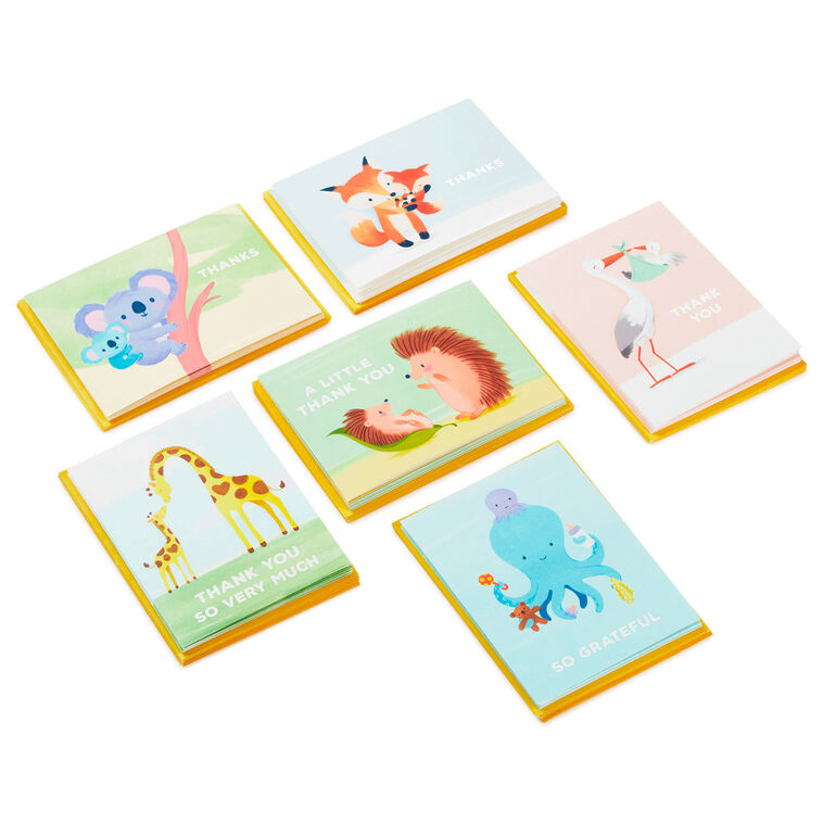 hallmark Mom and Baby Animal Assortment Blank Thank-You Notes Pack of 48