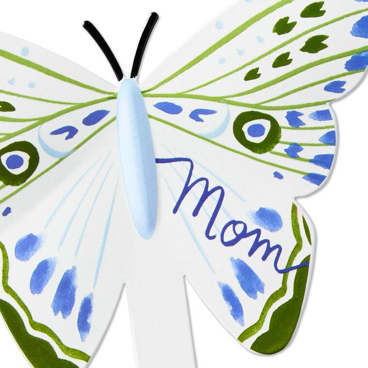 Hallmark Mom Blue And Green Butterfly Garden Stake 6.5"