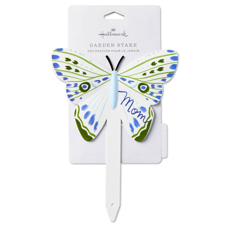 Hallmark Mom Blue And Green Butterfly Garden Stake 6.5"
