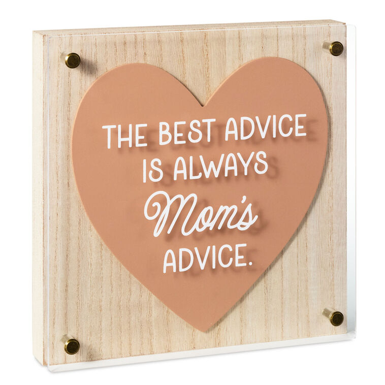 hallmark Mom's Best Advice Layered Square Quote Sign 8x8