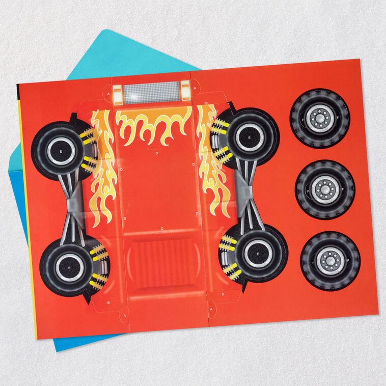 Hallmark Monster Truck Birthday Card For Kids With Papercraft Activity