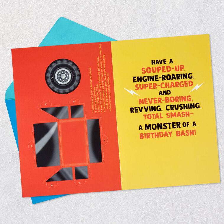 Hallmark Monster Truck Birthday Card For Kids With Papercraft Activity