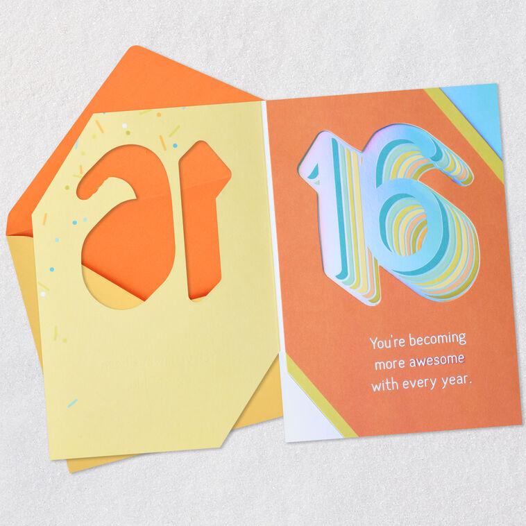 Hallmark More Awesome With Every Year 16th Birthday Card