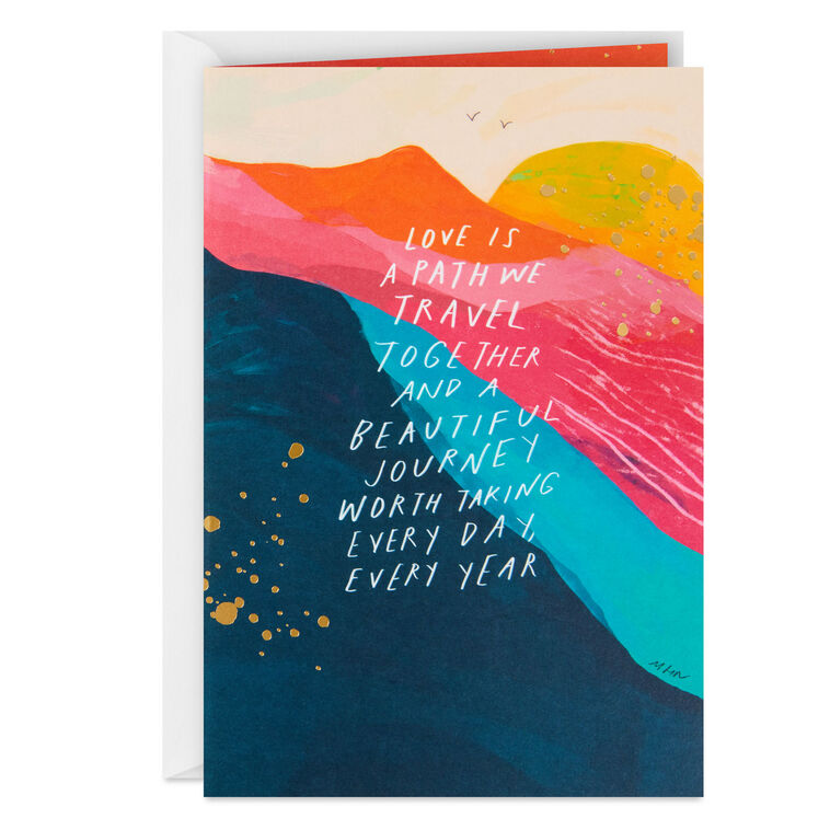 hallmark Morgan Harper Nichols Beautiful Journey Anniversary Card for Couple