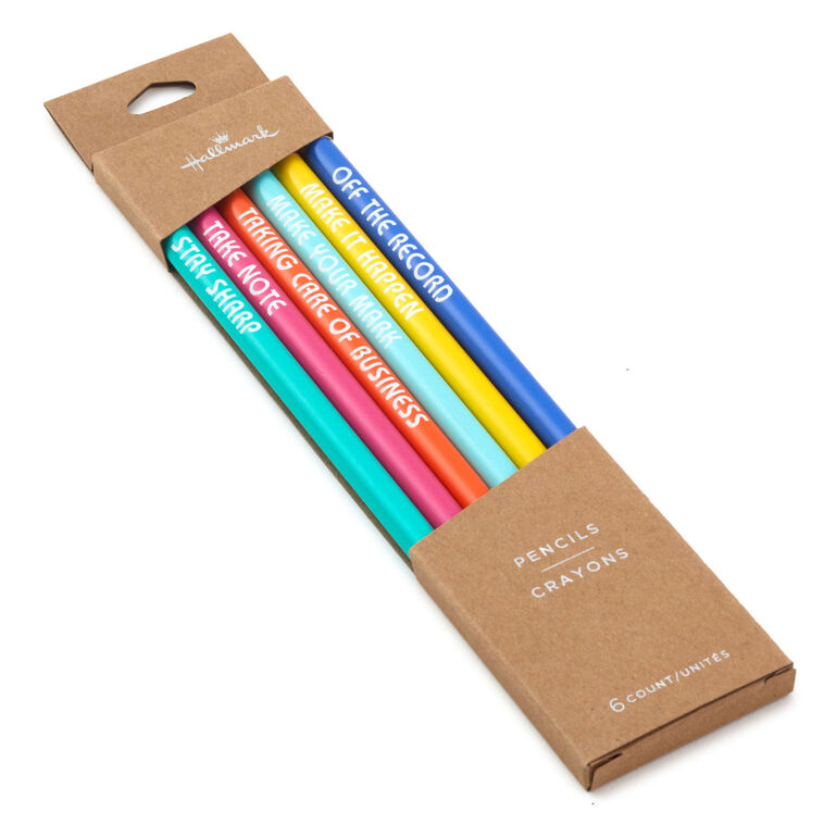 Hallmark Motivating Messages Wooden Pencils Pack Of 6