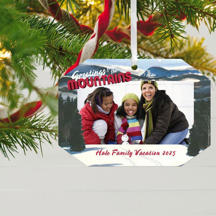 Hallmark Mountain Vacation Metal Personalized Ornament Custom Photo And Text