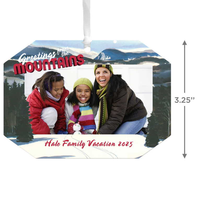 Hallmark Mountain Vacation Metal Personalized Ornament Custom Photo And Text