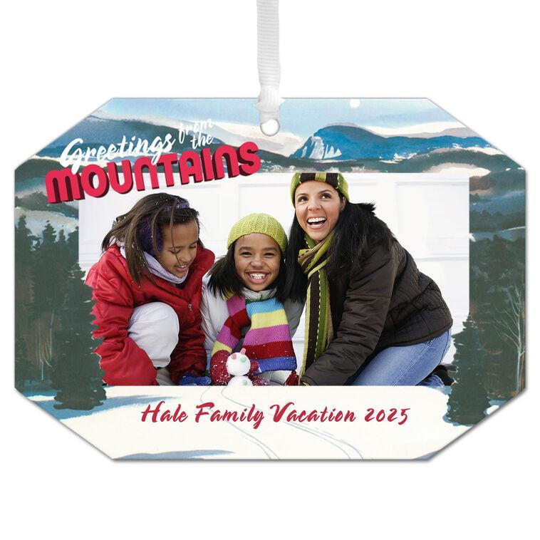 hallmark Mountain Vacation Metal Personalized Ornament Custom Photo and Text