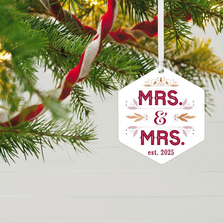 Hallmark Mrs. & Mrs. Metal Personalized Ornament Custom Text
