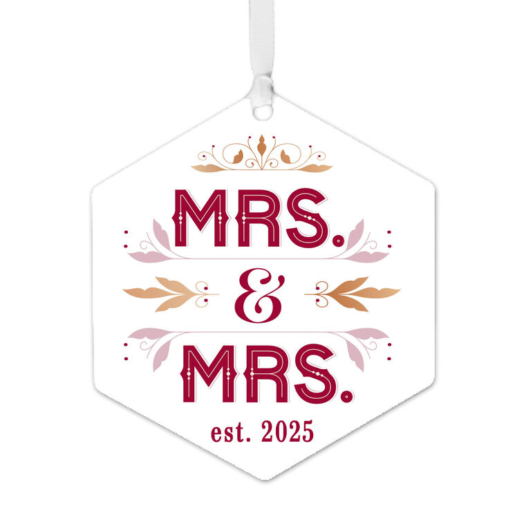 hallmark Mrs. & Mrs. Metal Personalized Ornament Custom Text