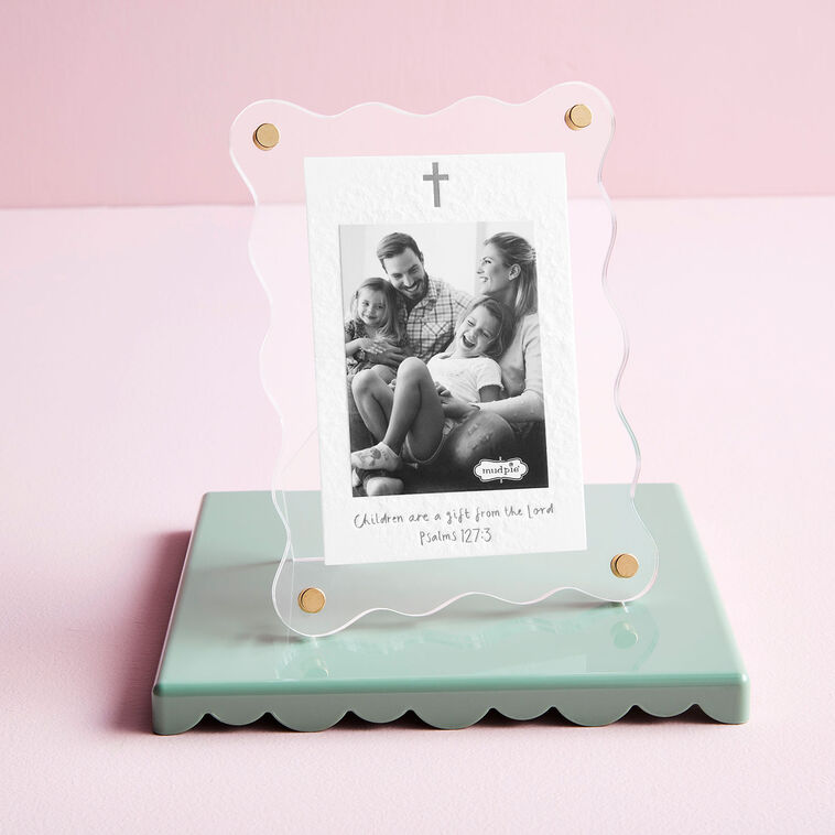 Hallmark Mud Pie Acrylic Picture Frame With Cross And Bible Verse 3x4
