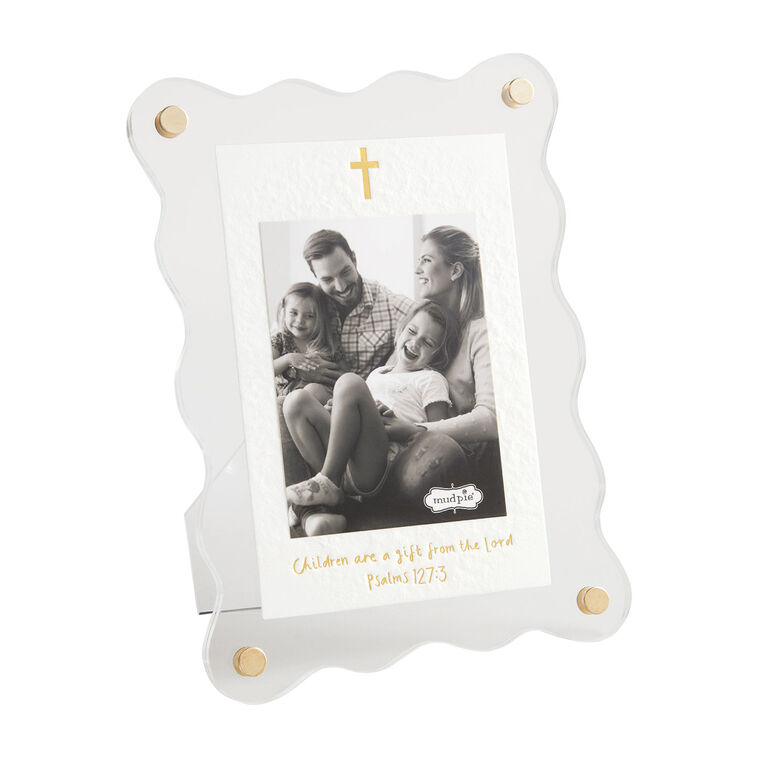 hallmark Mud Pie Acrylic Picture Frame With Cross and Bible Verse 3x4