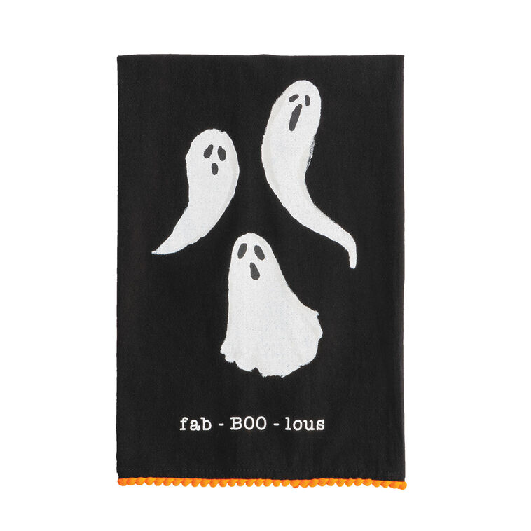 hallmark Mud Pie Fab-Boo-Lous Ghosts Halloween Tea Towel