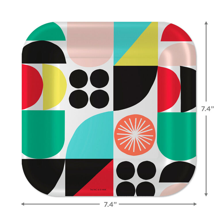 Hallmark Multicolor Mod Square Dessert Plates Set Of 8