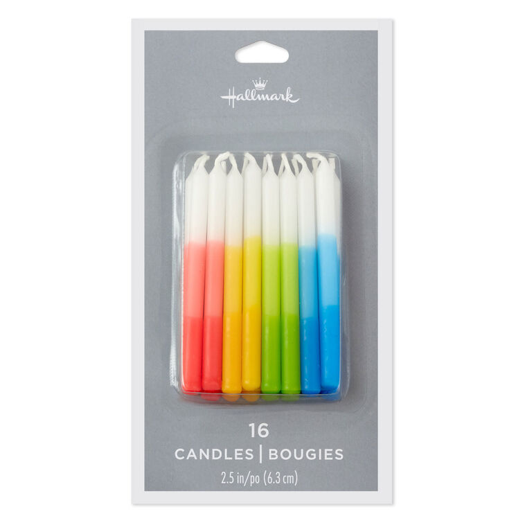 Hallmark Multicolor Ombré Stripe Birthday Candles Set Of 16