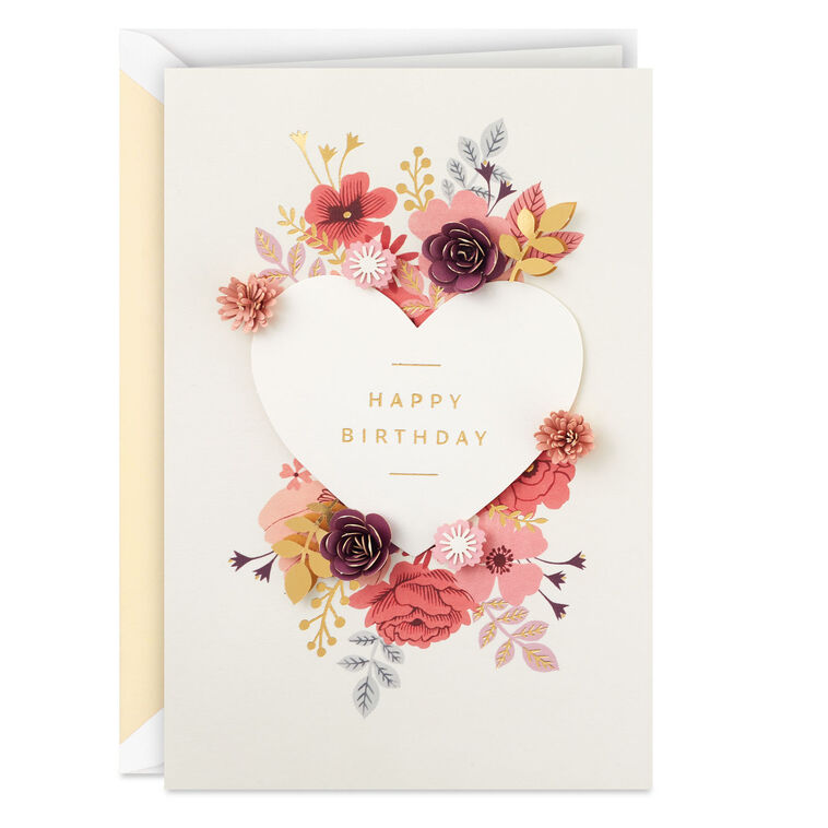hallmark My Favorite Person Hearts and Flowers Birthday Card