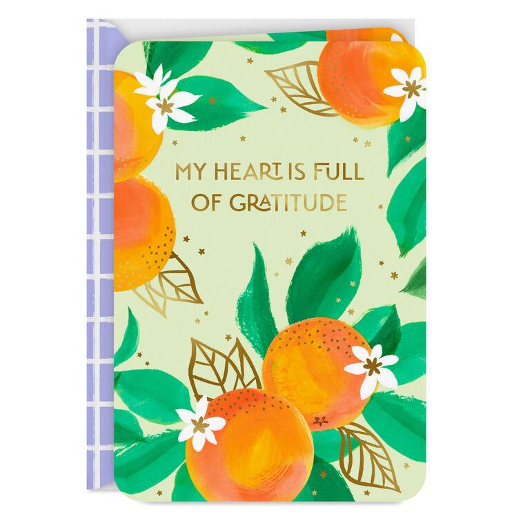 hallmark My Heart Is Full of Gratitude Thank You Card