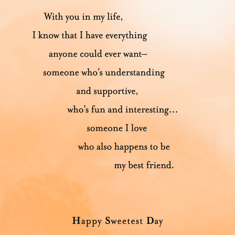 Hallmark My Love My Best Friend Romantic Sweetest Day Card