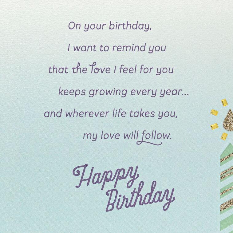Hallmark My Love Will Follow Birthday Card For Granddaughter
