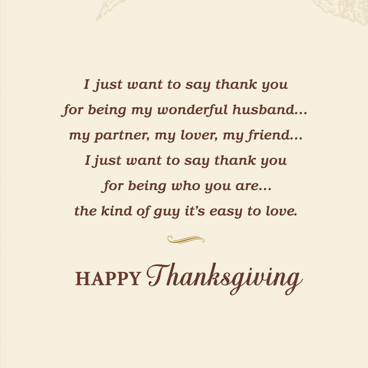 Hallmark My Partner And Friend Thanksgiving Card For Husband