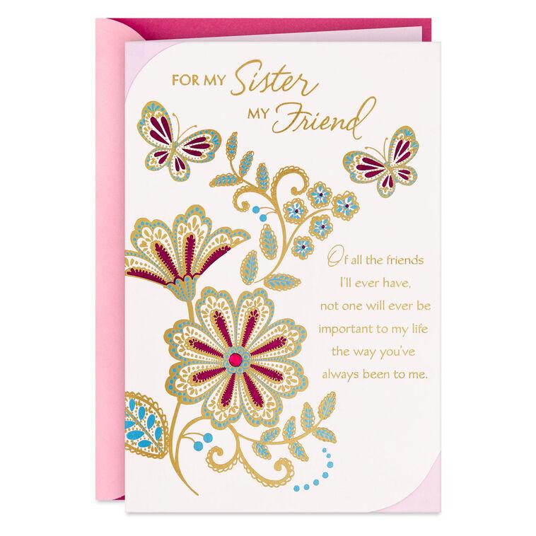 hallmark My Sister a Friend I'm Always Grateful For Birthday Card