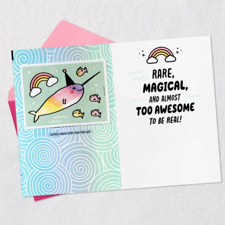 Hallmark Narwhal 9th Birthday Card For Kid With Stickers