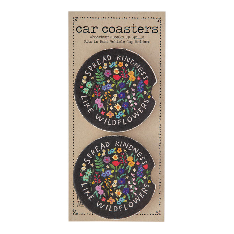 hallmark Natural Life Spread Kindness Ceramic Car Coasters Set of 2