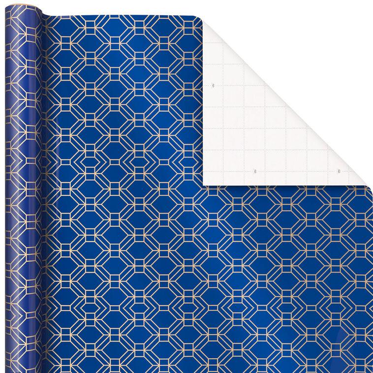 Hallmark Navy And Gold 3-Pack Wrapping Paper 105 Sq. Ft. Total