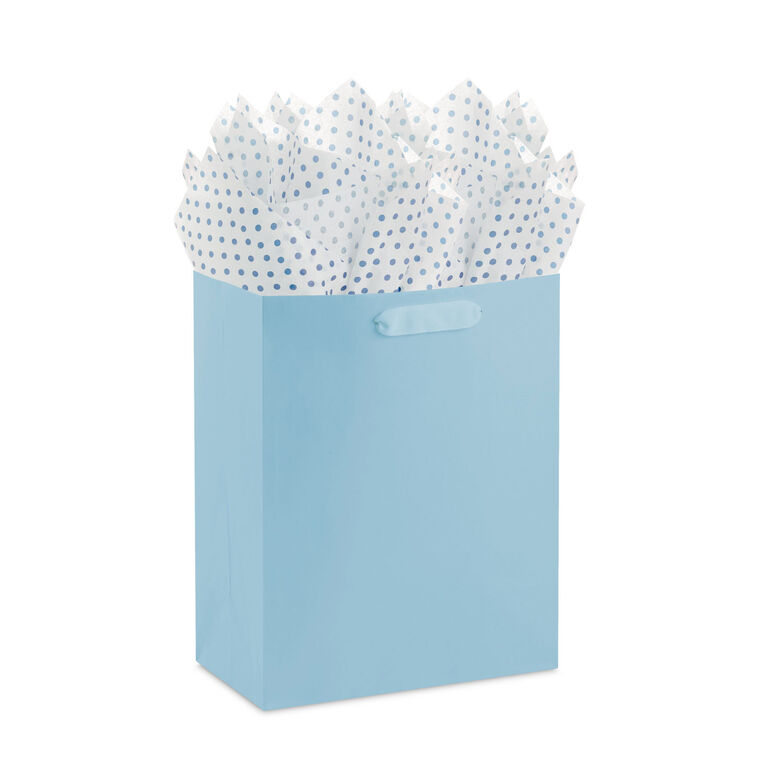 Hallmark Navy Blue Polka Dots On White Tissue Paper 6 Sheets