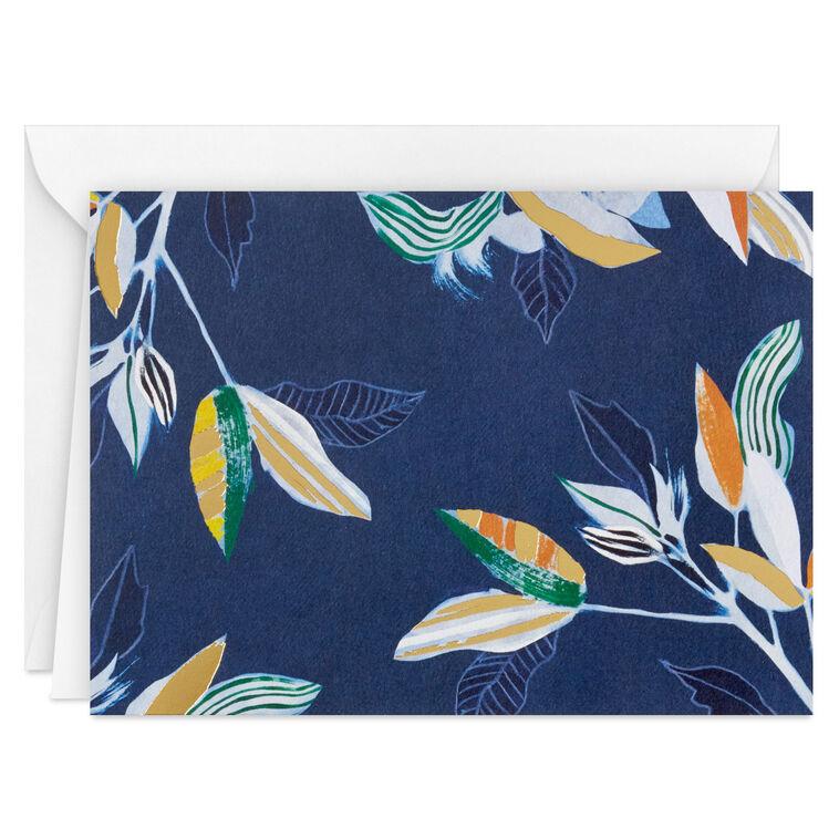 Hallmark Navy Tropical Leaves Blank Notes Pack Of 10