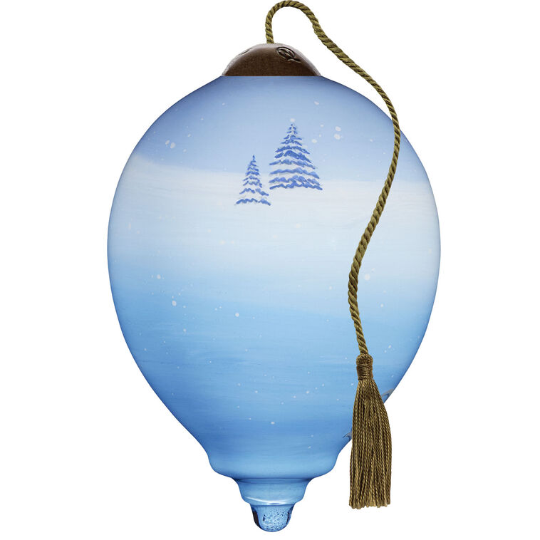 Hallmark Ne'Qwa Art Christmas Wishes Snowman At Mailbox Glass Ornament