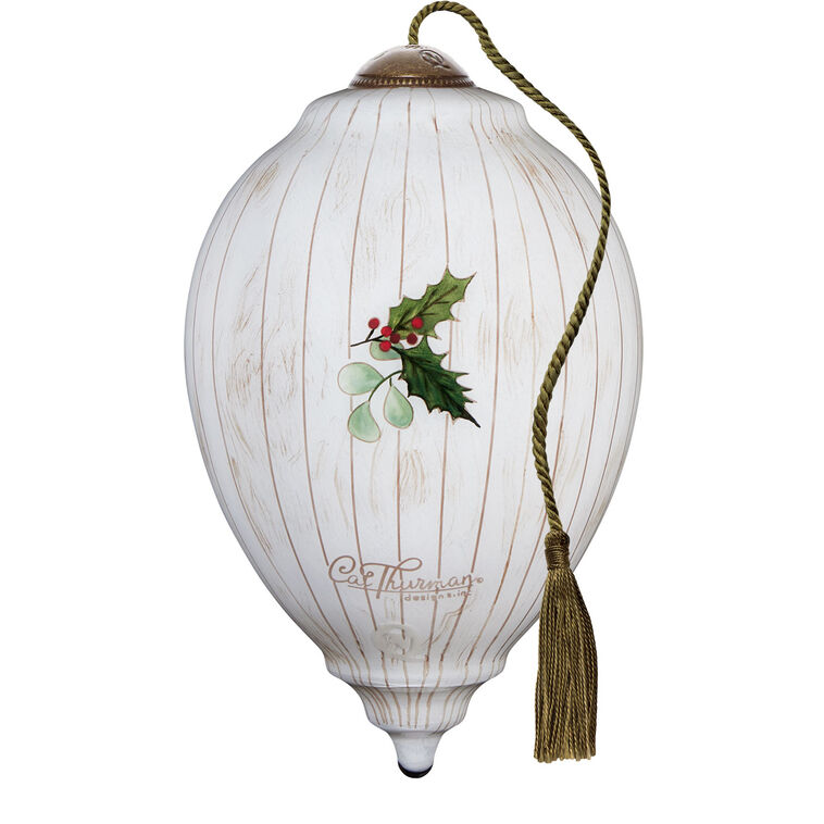 Hallmark Ne'Qwa Art Happy Holly-Days To You Cardinals Glass Christmas Ornament