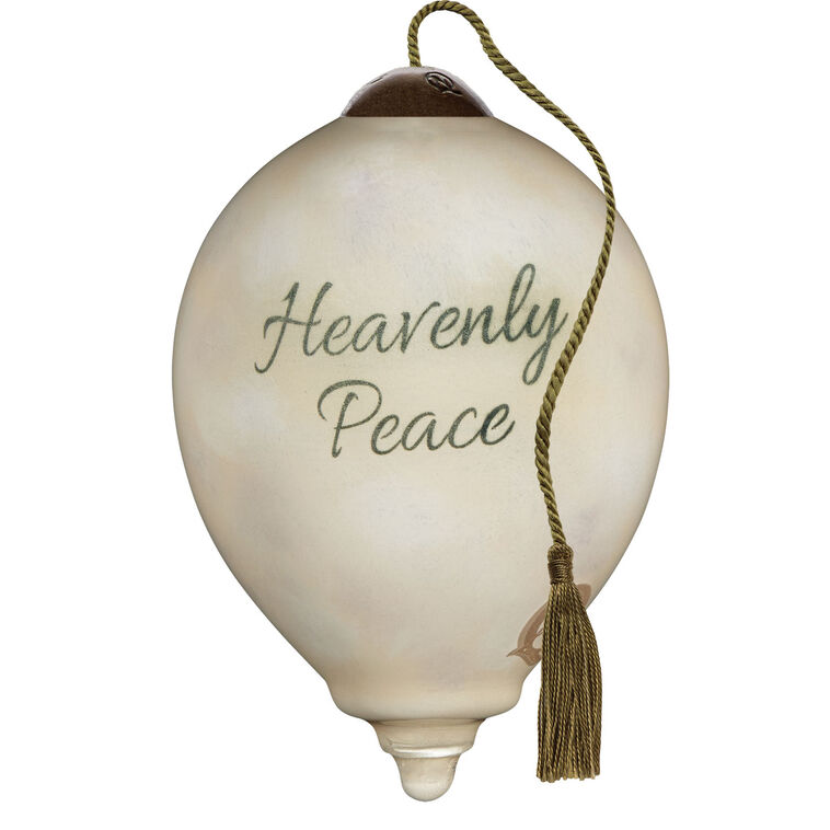 Hallmark Ne'Qwa Art Heavenly Peace Sweet Angel And Dove Glass Christmas Ornament