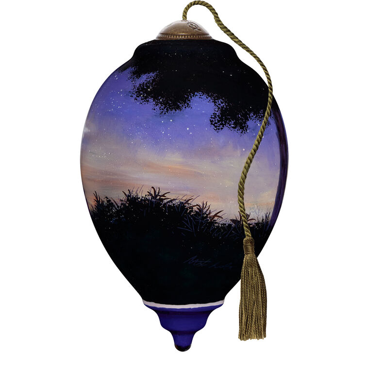 Hallmark Ne'Qwa Art O Holy Night Mary Joseph And Jesus Glass Christmas Ornament