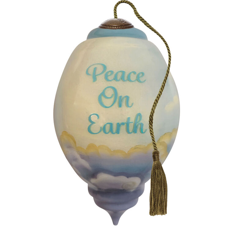 Hallmark Ne'Qwa Art Precious Moments Peace On Earth Angel Glass Christmas Ornament