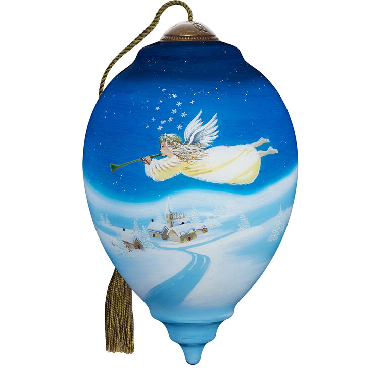 hallmark Ne'Qwa Art Tidings of Comfort and Joy Angel Glass Christmas Ornament