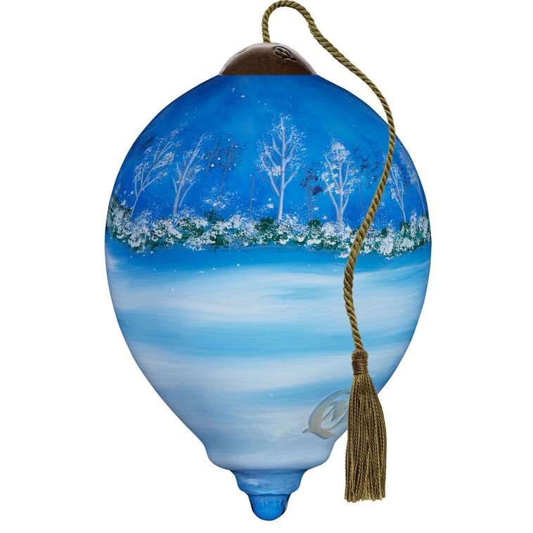 Hallmark Ne'Qwa Art You Warm My Heart Snowman And Child Glass Christmas Ornament