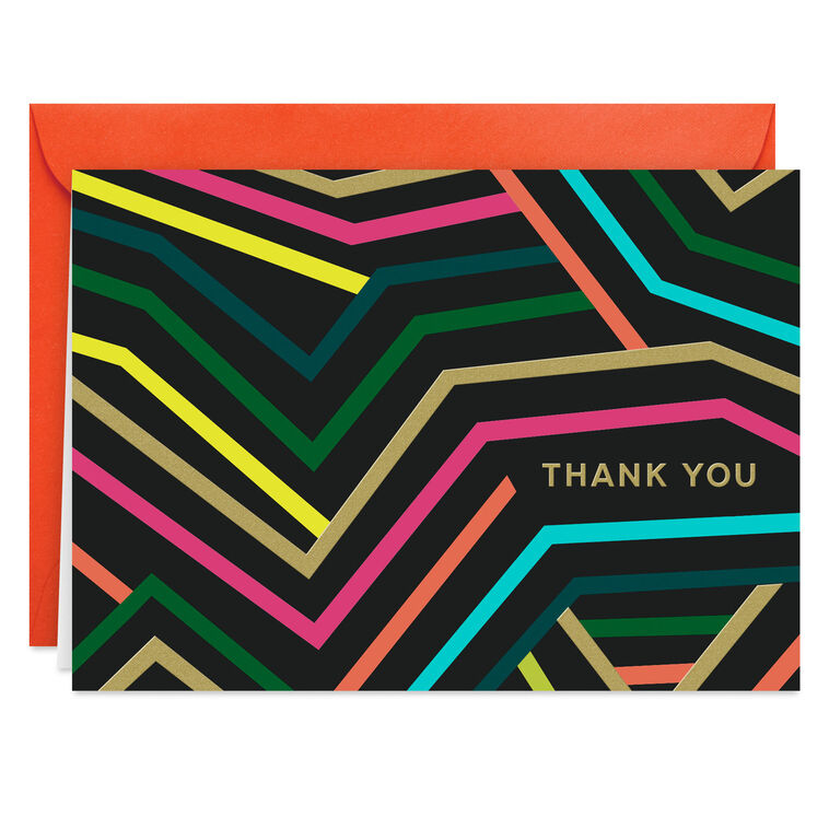 Hallmark Neon Energy Blank Thank You Notes Pack Of 10