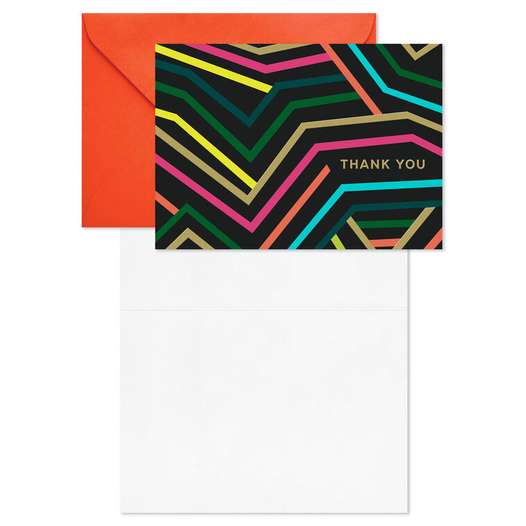Hallmark Neon Energy Blank Thank You Notes Pack Of 10