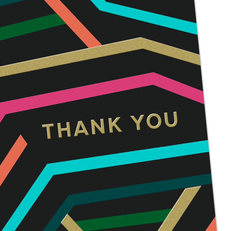 Hallmark Neon Energy Blank Thank You Notes Pack Of 10